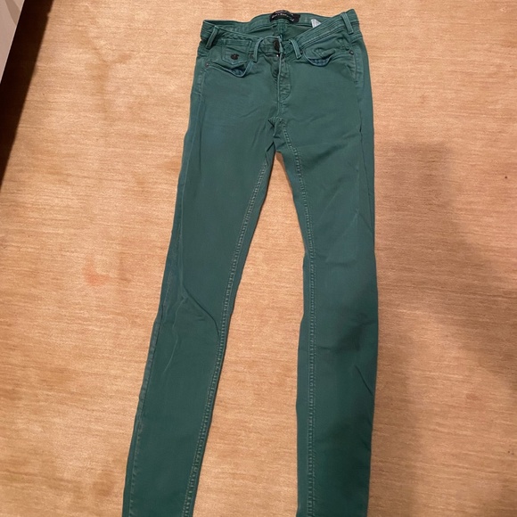 Green Low-Rise Skinny Jeans - Picture 1 of 6